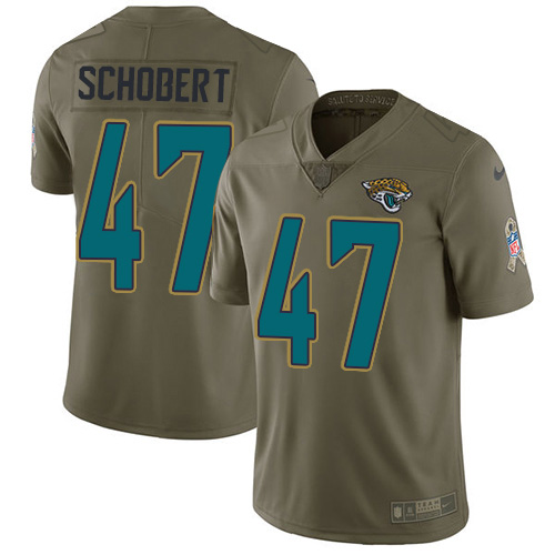 Nike  Jaguars #47 Joe Schobert Olive Men Stitched NFL Limited 2017 Salute To Service Jersey